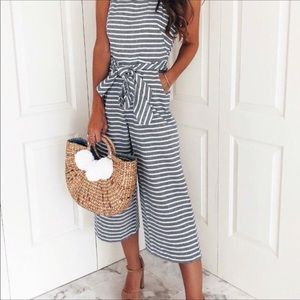CBR striped jumpsuit light grey/white size L